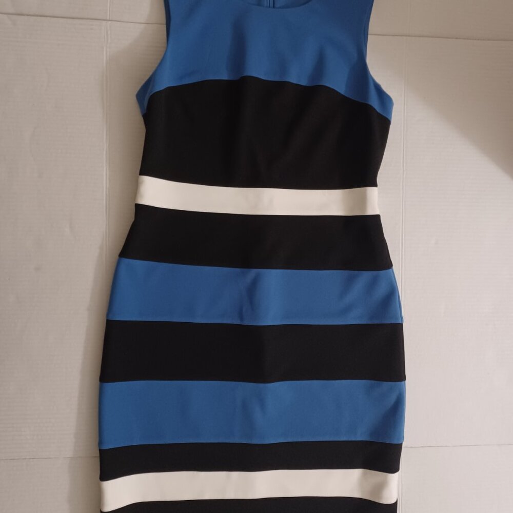 TOMMY HILFIGER STRIPED SLEEVELESS SHEATH DRESS SIZE 10 - Picture 14 of 15